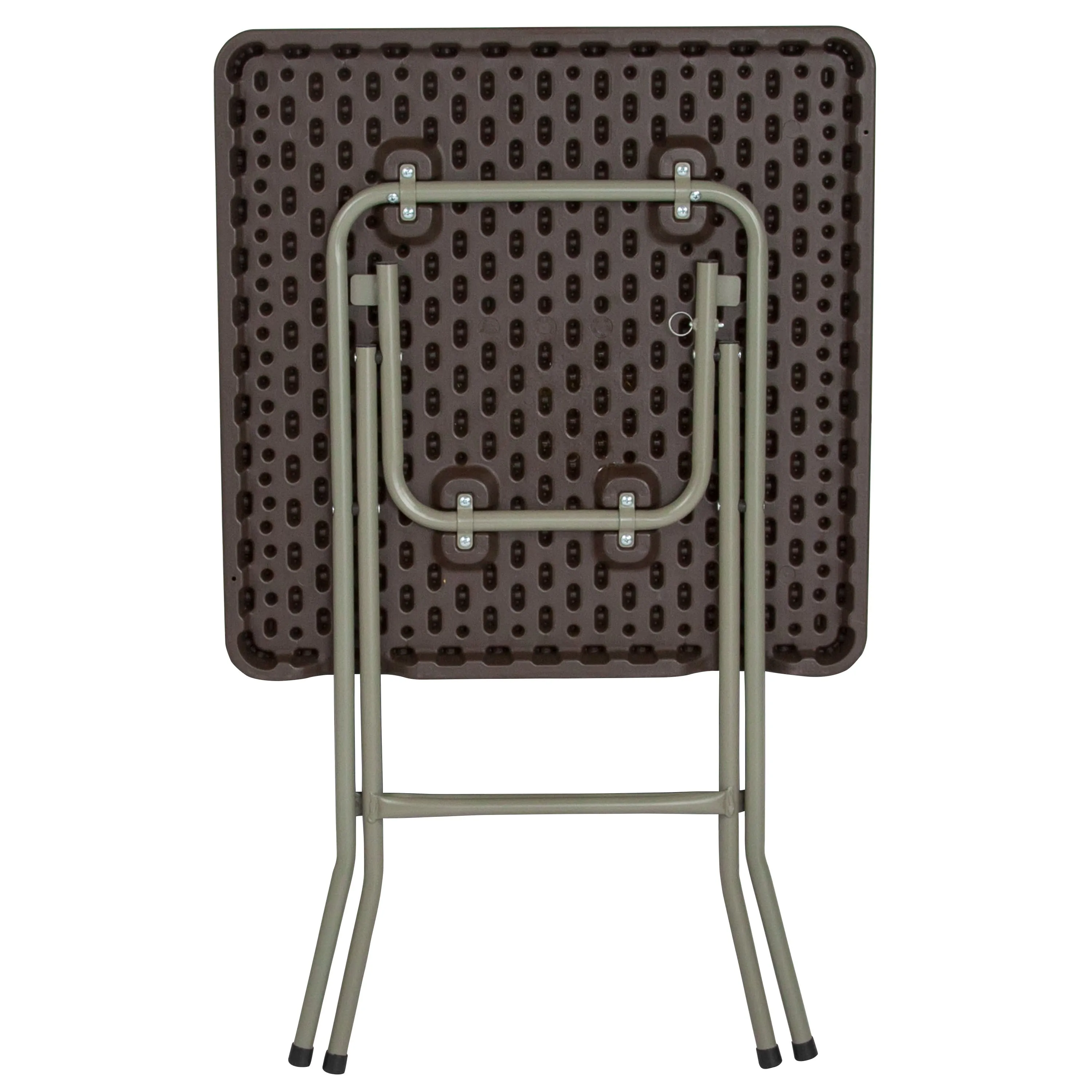 1.95-Foot Square Rattan Plastic Folding Table