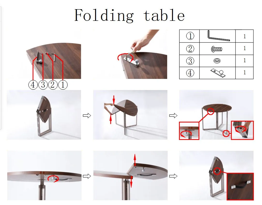 43" Folding Table Multi-Use in Walnut
