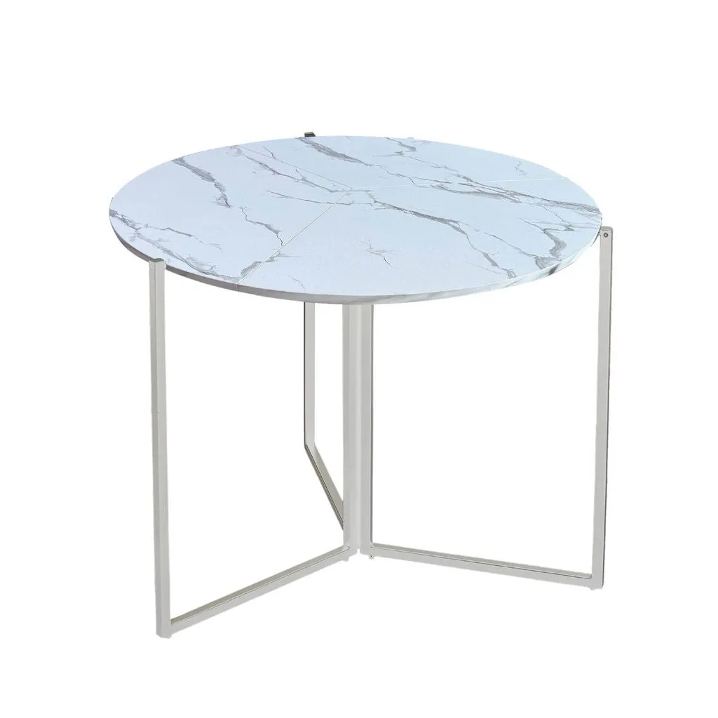 43" Folding Table Multi-Use in White Carrera