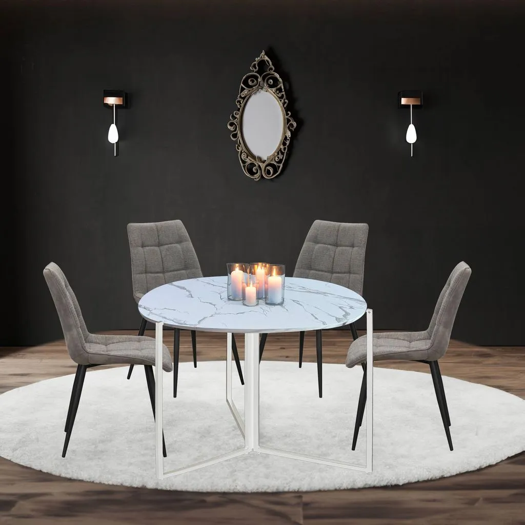43" Folding Table Multi-Use in White Carrera